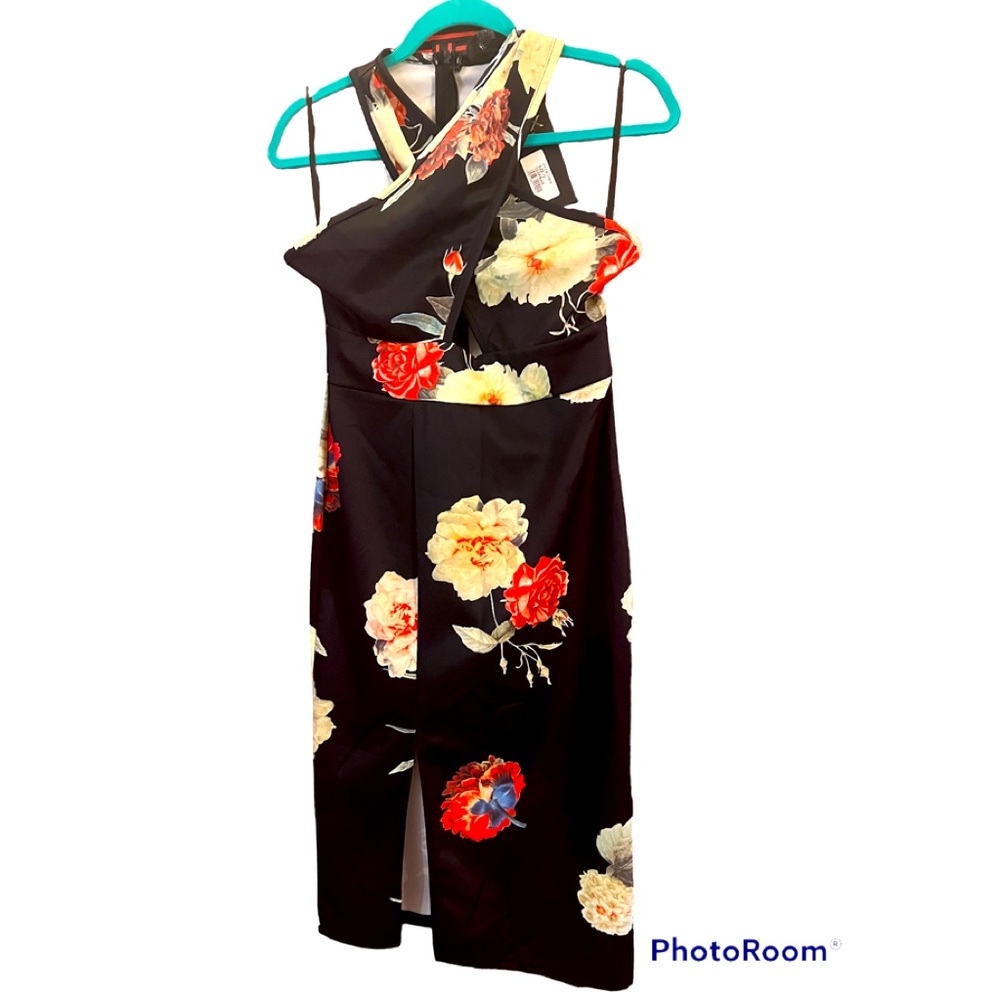 AXPARIS- Black print dress